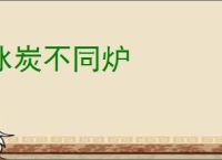 冰炭不同炉