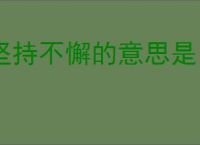 坚持不懈的意思是