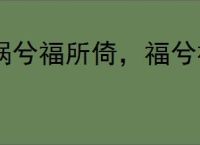 祸兮福所倚，福兮祸所伏