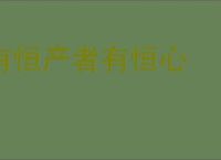 有恒产者有恒心