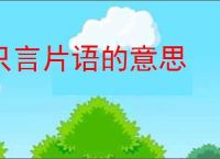 只言片语的意思