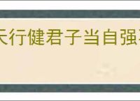 天行健君子当自强不息