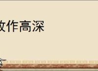 故作高深