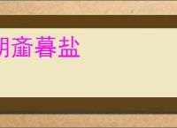 朝齑暮盐