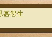 恩甚怨生
