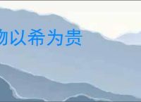 物以希为贵
