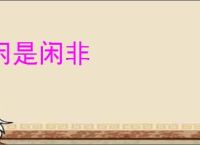 闲是闲非