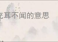充耳不闻的意思