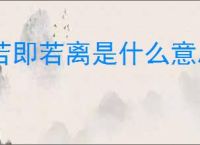 若即若离是什么意思