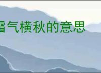 霜气横秋的意思