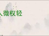 人微权轻