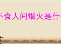 不食人间烟火是什么意思