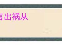 言出祸从