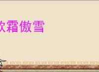欺霜傲雪