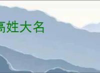 高姓大名