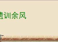 遗训余风