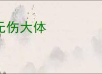 无伤大体