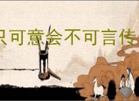 只可意会不可言传