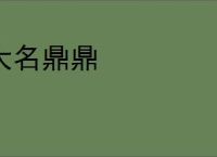 大名鼎鼎