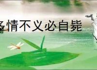 多情不义必自毙