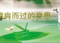 擦肩而过的意思