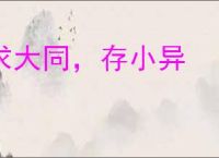 求大同，存小异