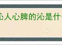 沁人心脾的沁是什么意思