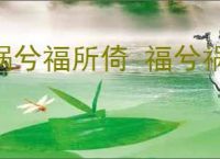 祸兮福所倚 福兮祸所伏