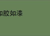 如胶如漆