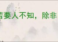 若要人不知，除非己莫为