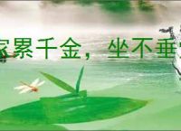 家累千金，坐不垂堂