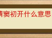 情窦初开什么意思