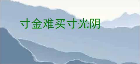 寸金难买寸光阴