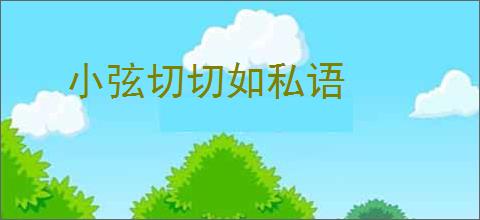 小弦切切如私语