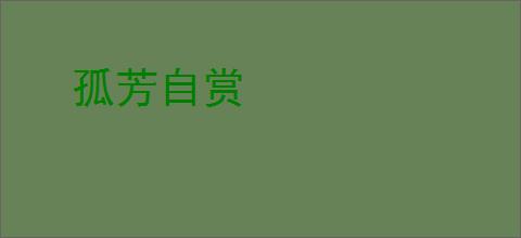 孤芳自赏