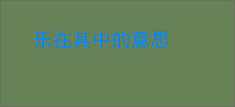 乐在其中的意思