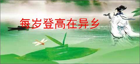 每岁登高在异乡