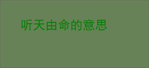 听天由命的意思