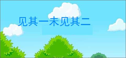 见其一未见其二