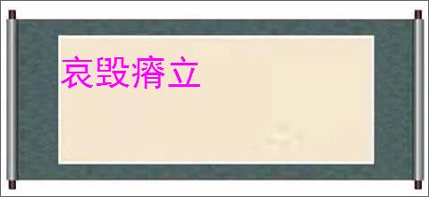 哀毁瘠立