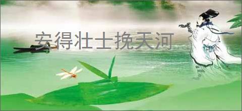 安得壮士挽天河