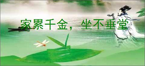 家累千金，坐不垂堂