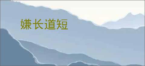嫌长道短