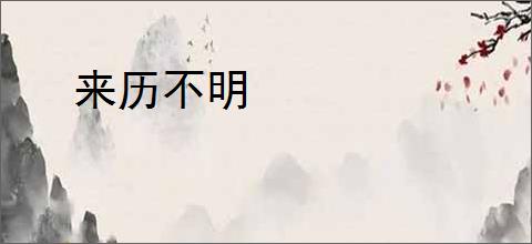 来历不明