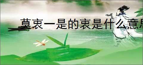 莫衷一是的衷是什么意思