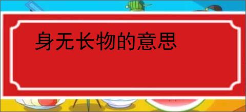 身无长物的意思
