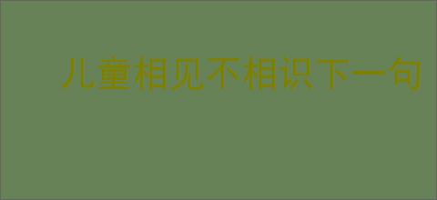 儿童相见不相识下一句