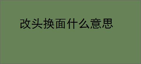 改头换面什么意思