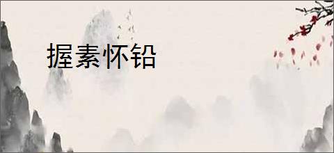 握素怀铅