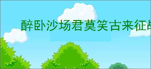 醉卧沙场君莫笑古来征战几人回的意思